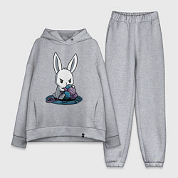 Женский костюм оверсайз Зайчонок обнял клубки The bunny hugged the balls, цвет: меланж