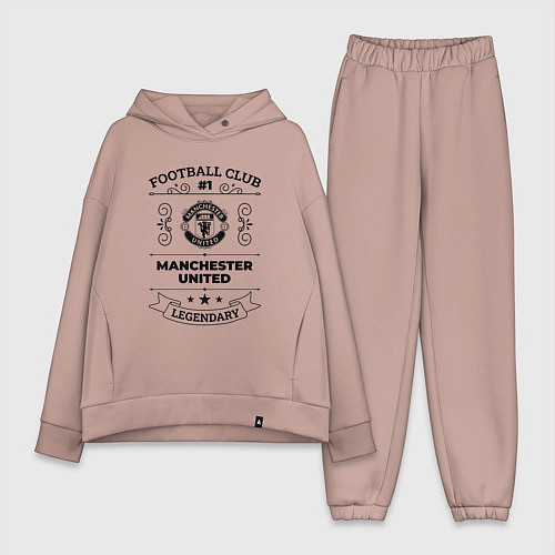 Женский костюм оверсайз Manchester United: Football Club Number 1 Legendar / Пыльно-розовый – фото 1