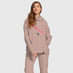 Женский костюм оверсайз New York Rangers NHL, цвет: пыльно-розовый — фото 2