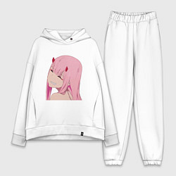 Женский костюм оверсайз Zero Two крупный план, цвет: белый