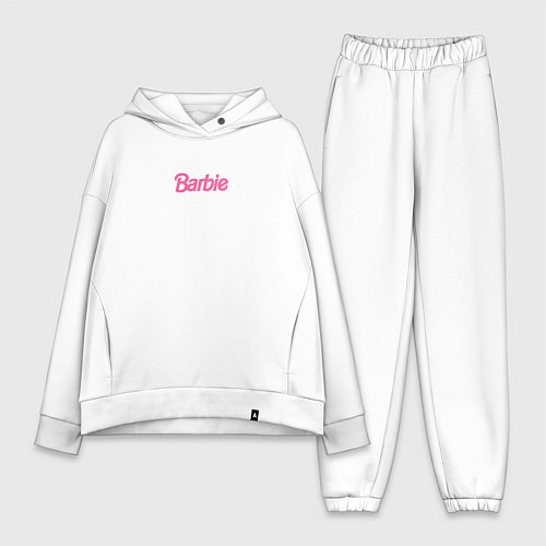 Женский костюм оверсайз Barbie mini logo / Белый – фото 1