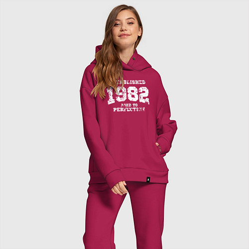 Женский костюм оверсайз Основана в 1982 году доведено до совершенства / Маджента – фото 2