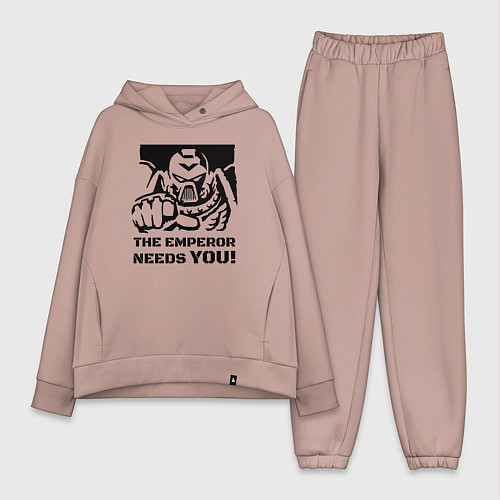 Женский костюм оверсайз Император нуждается в тебе! трафарет / Пыльно-розовый – фото 1