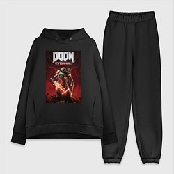 Женский костюм оверсайз Doom eternal - slayer, цвет: черный