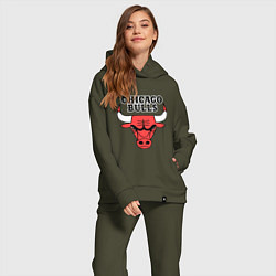 Женский костюм оверсайз Chicago Bulls, цвет: хаки — фото 2