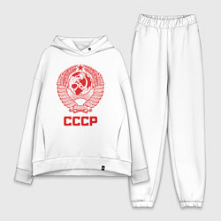 Женский костюм оверсайз Герб СССР: Советский союз, цвет: белый
