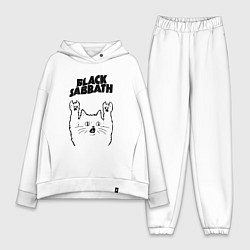 Женский костюм оверсайз Black Sabbath - rock cat, цвет: белый