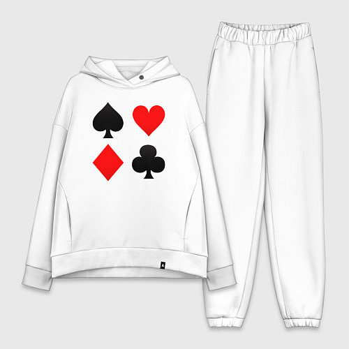 Женский костюм оверсайз Четыре масти игральных карт / Белый – фото 1