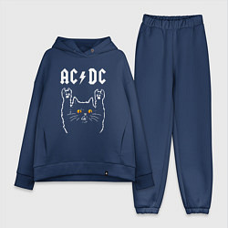 Женский костюм оверсайз AC DC rock cat, цвет: тёмно-синий