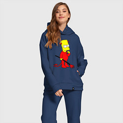 Женский костюм оверсайз Bart Simpson - devil, цвет: тёмно-синий — фото 2