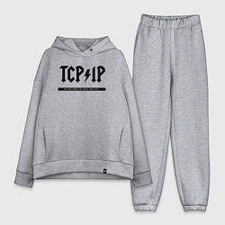 Женский костюм оверсайз TCPIP Connecting people since 1972, цвет: меланж