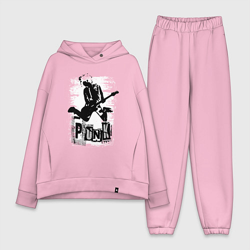 Женский костюм оверсайз Punk jump / Светло-розовый – фото 1