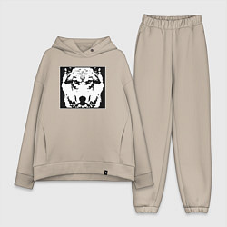 Женский костюм оверсайз Fenrir giant wolf, цвет: миндальный