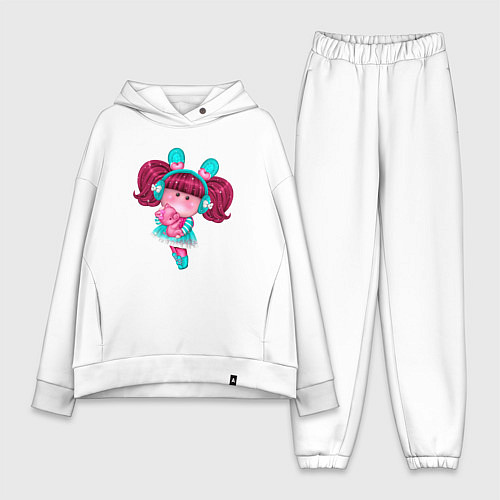 Женский костюм оверсайз Маленькая девочка принцесса / Белый – фото 1