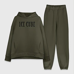 Женский костюм оверсайз Ice Cube - logo, цвет: хаки