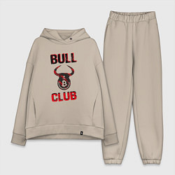 Женский костюм оверсайз Bull Bitcoin Club, цвет: миндальный