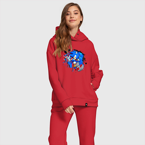 Женский костюм оверсайз Ёжик Соник - видеоигра / Красный – фото 2