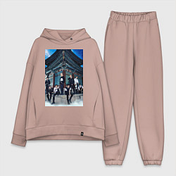 Женский костюм оверсайз Stray Kids Thunderous, цвет: пыльно-розовый
