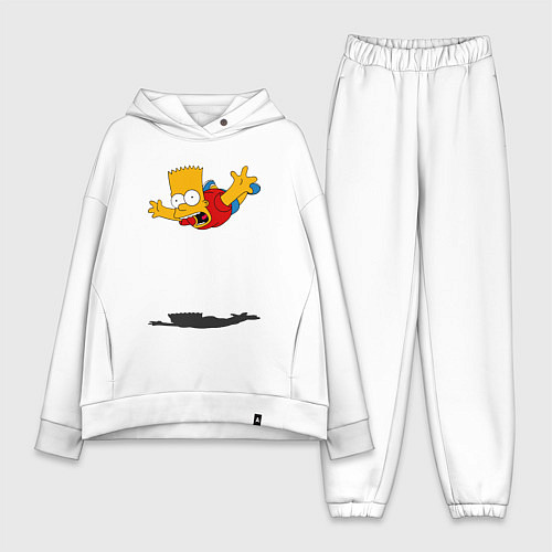 Женский костюм оверсайз Барт Симпсон - падение / Белый – фото 1
