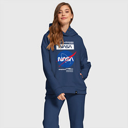 Женский костюм оверсайз Nasa - Logo, цвет: тёмно-синий — фото 2