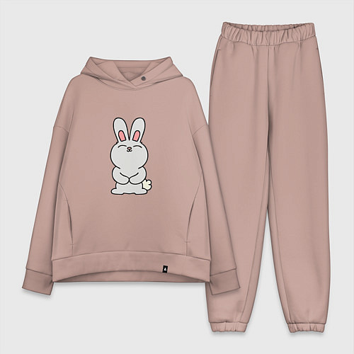 Женский костюм оверсайз Cute Rabbit / Пыльно-розовый – фото 1