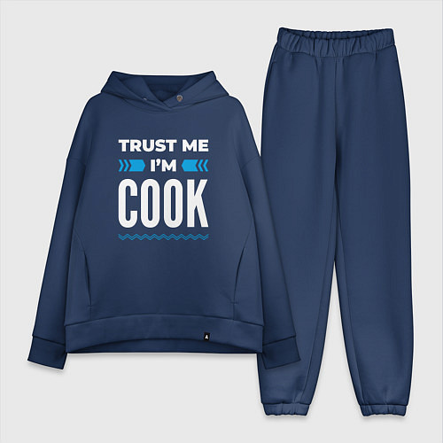 Женский костюм оверсайз Trust me Im cook / Тёмно-синий – фото 1