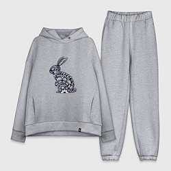 Женский костюм оверсайз Black-White Rabbit