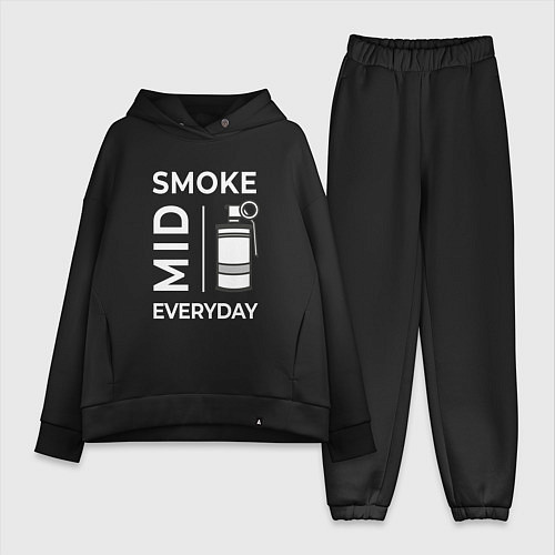 Женский костюм оверсайз Smoke Mid Everyday / Черный – фото 1