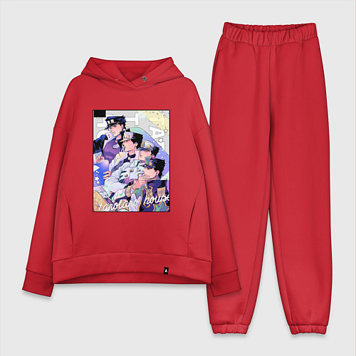 Женский костюм оверсайз Этапы жизни Джотаро- JoJO / Красный – фото 1