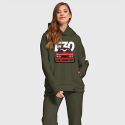 Женский костюм оверсайз BMW E30, цвет: хаки — фото 2