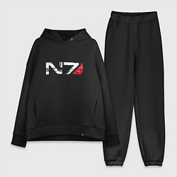 Женский костюм оверсайз Mass Effect N7 - Logotype, цвет: черный