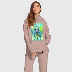 Женский костюм оверсайз Хацунэ Мику, цвет: пыльно-розовый — фото 2