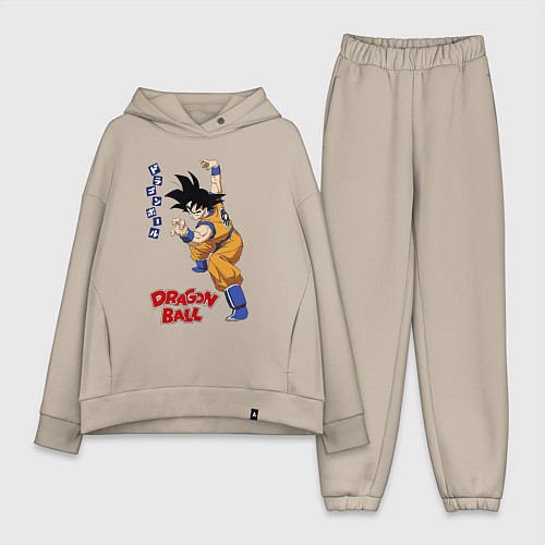 Женский костюм оверсайз Жемчуг Дракона - персонаж - Гоку Сон / Миндальный – фото 1