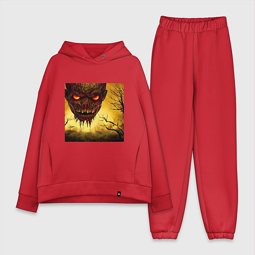 Женский костюм оверсайз Сатана голова / Красный – фото 1