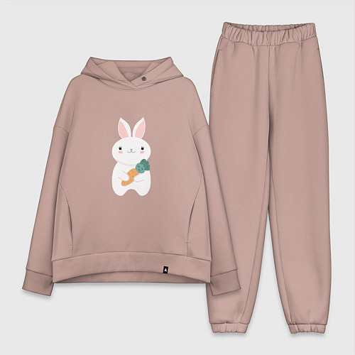 Женский костюм оверсайз Carrot rabbit / Пыльно-розовый – фото 1