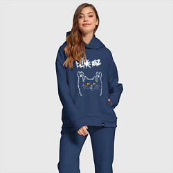 Женский костюм оверсайз Blink 182 rock cat, цвет: тёмно-синий — фото 2