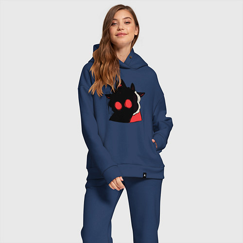 Женский костюм оверсайз Cult of the Lamb - Овечка в испуге / Тёмно-синий – фото 2