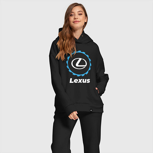Женский костюм оверсайз Lexus в стиле Top Gear / Черный – фото 2