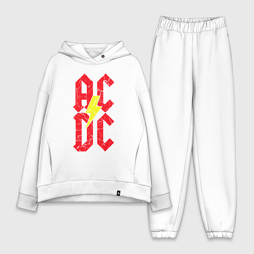 Женский костюм оверсайз AC DC logo / Белый – фото 1