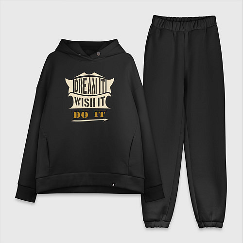 Женский костюм оверсайз Dream it, Wish it, Do it / Черный – фото 1