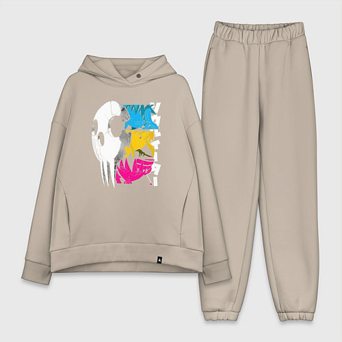 Женский костюм оверсайз Душа Синигами / Миндальный – фото 1