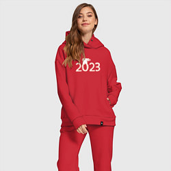 Женский костюм оверсайз Кролик на 2023, цвет: красный — фото 2