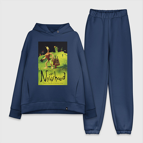 Женский костюм оверсайз Неверь в худо - постер / Тёмно-синий – фото 1