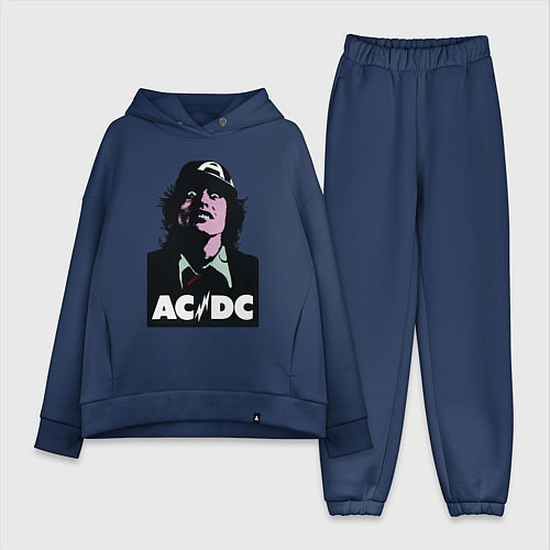 Женский костюм оверсайз Angus young - ACDC / Тёмно-синий – фото 1