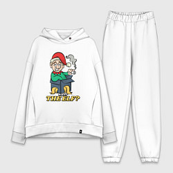 Женский костюм оверсайз What the elf, цвет: белый