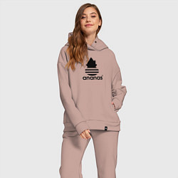 Женский костюм оверсайз Ananas - Adidas, цвет: пыльно-розовый — фото 2