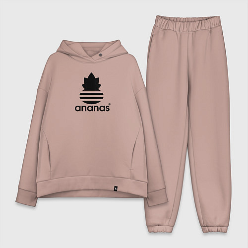 Женский костюм оверсайз Ananas - Adidas / Пыльно-розовый – фото 1