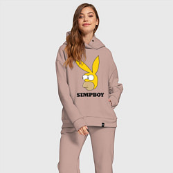 Женский костюм оверсайз Simpboy - rabbit Homer, цвет: пыльно-розовый — фото 2