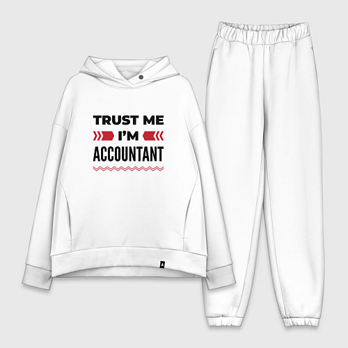 Женский костюм оверсайз Trust me - Im accountant / Белый – фото 1