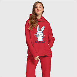 Женский костюм оверсайз Gym bunny, цвет: красный — фото 2